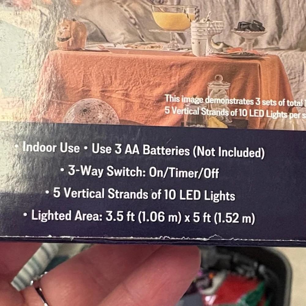 Orange Battery Operated LED Curtain Lights